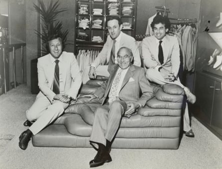 The Beatles in tailored 1960s suits, representing the fashion of the Cecil Gee era