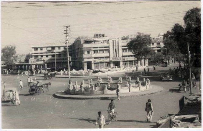 A vintage street scene of Rawalpindi in undivided Punjab, around the 1940s